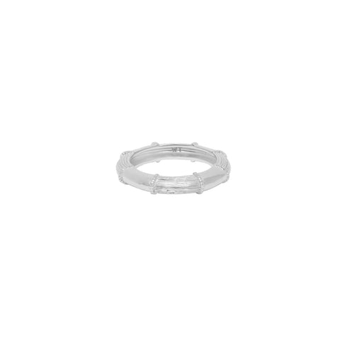 GOLDSTRIPE BAMBOO RING ZILVER